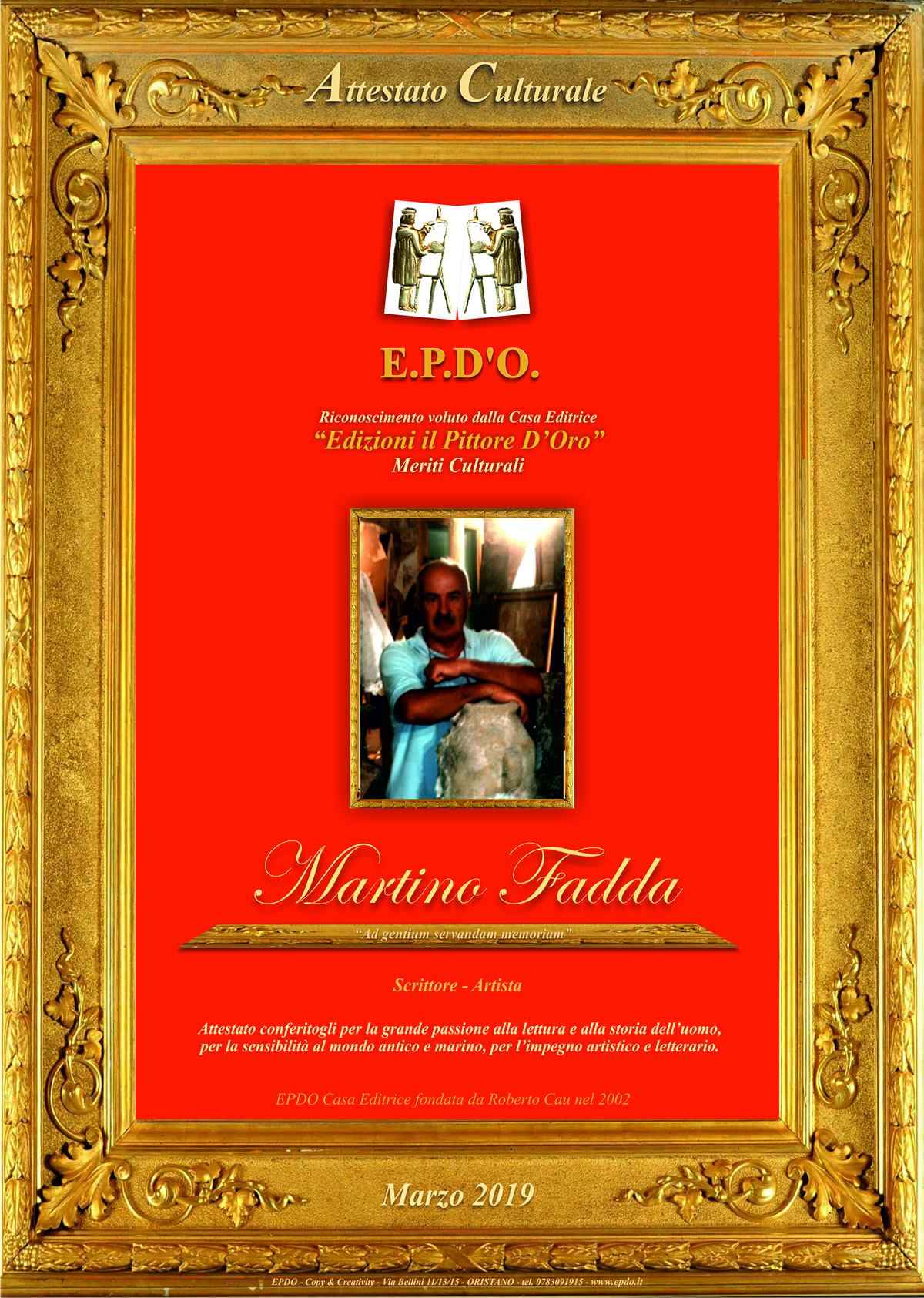 EPDO - Attestato Culturale Martino Fadda